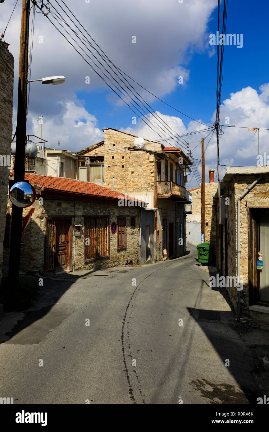 Village street, Pano Lefkara, Cyprus October 2018 Stock Photo