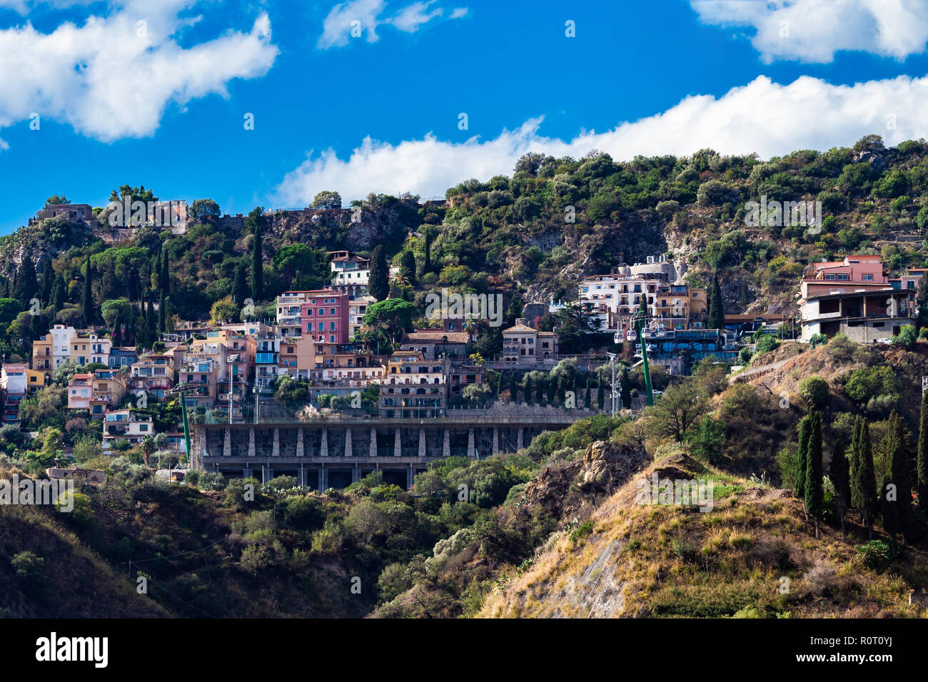 Taormina.  Taormina has been main  tourist destination in Sicily since the 19th century. Taormina, Sicily, Italy. Stock Photo