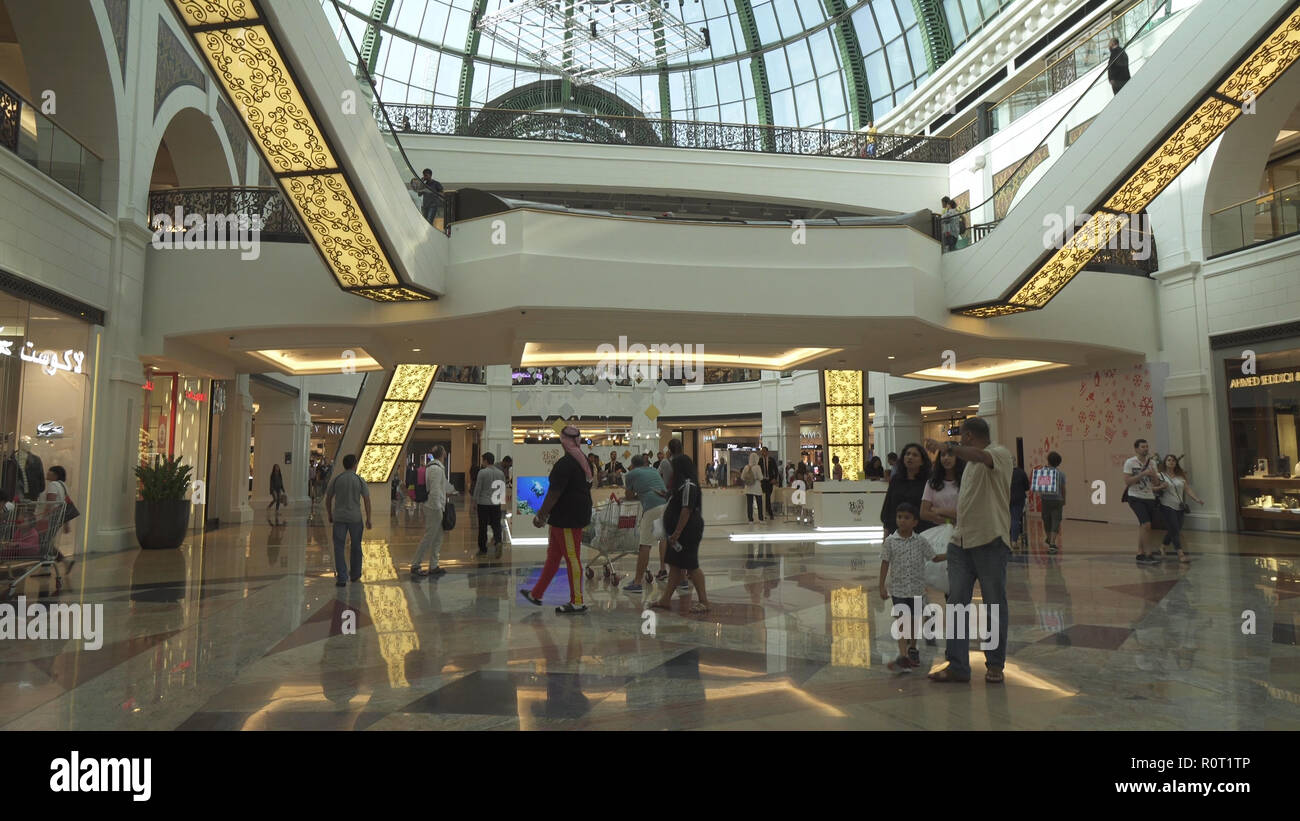 Interior Mall of the Emirates huge shopping and entertainment center Stock Photo