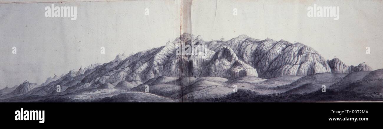 Montañas de Montserrat. Pere Pau Muntanyà. Bdibujo. Biblioteca de  Montserrat.1790 Stock Photo - Alamy