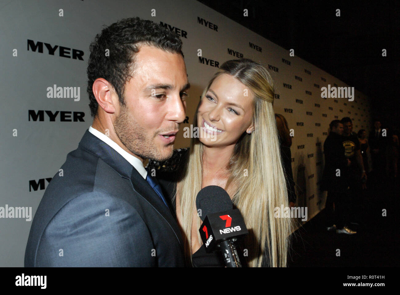 Jennifer Hawkins and Jake Wall Myer department store holds its ...