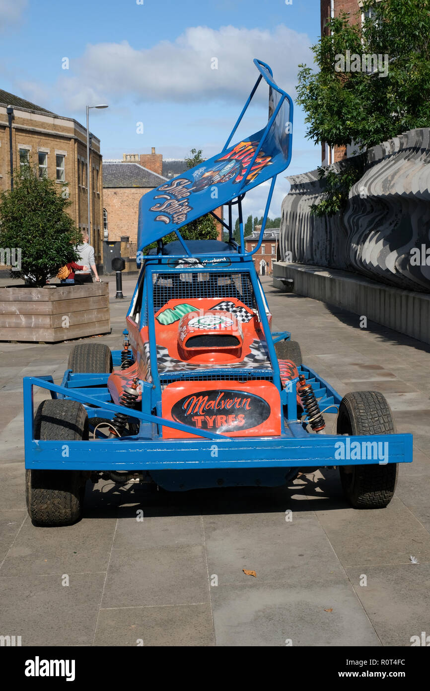 Classic cars on show in Gloucester High Street. Stock car Stock Photo