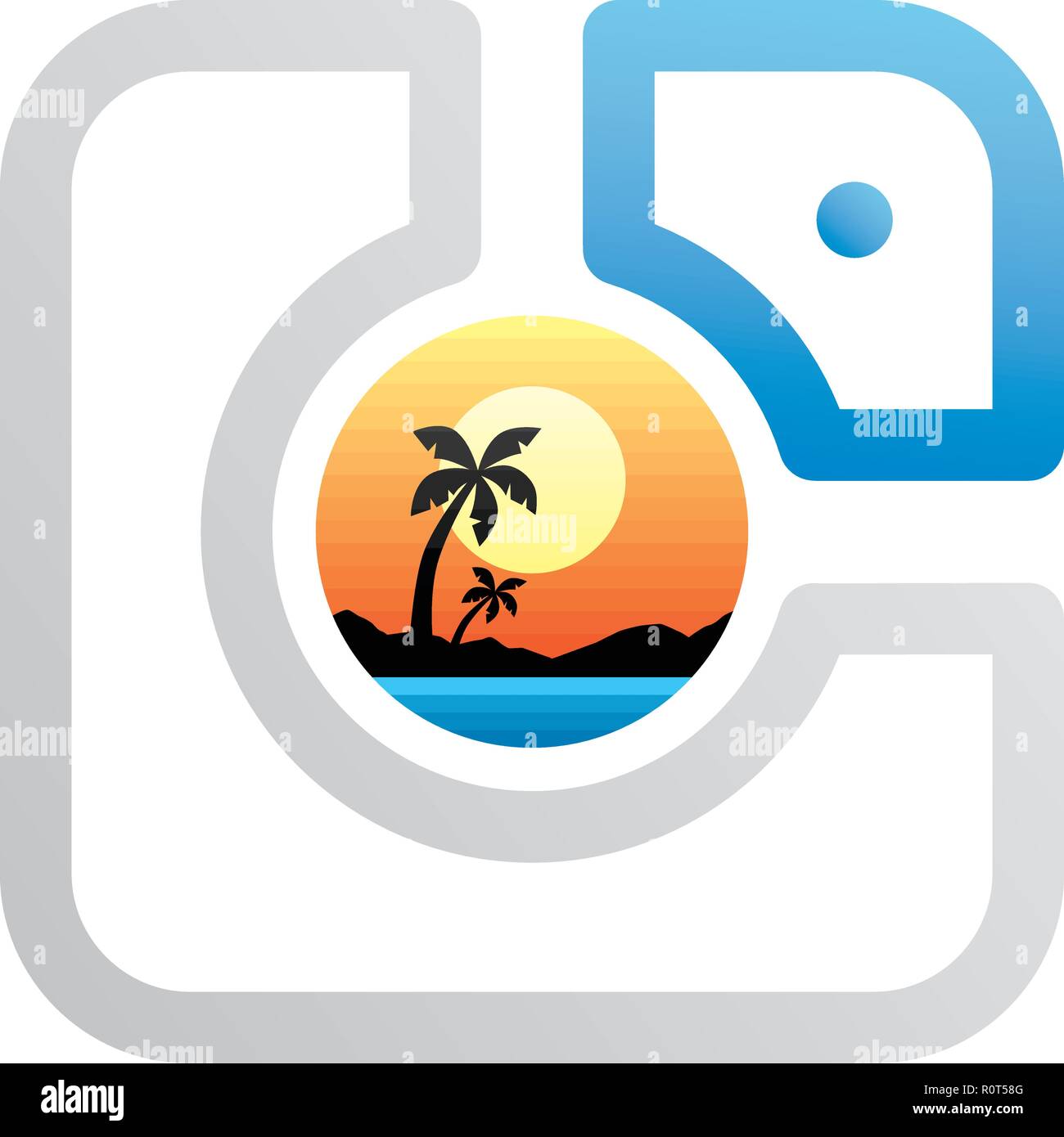 beach photography sign symbol camera icon vector art Stock Vector Image ...