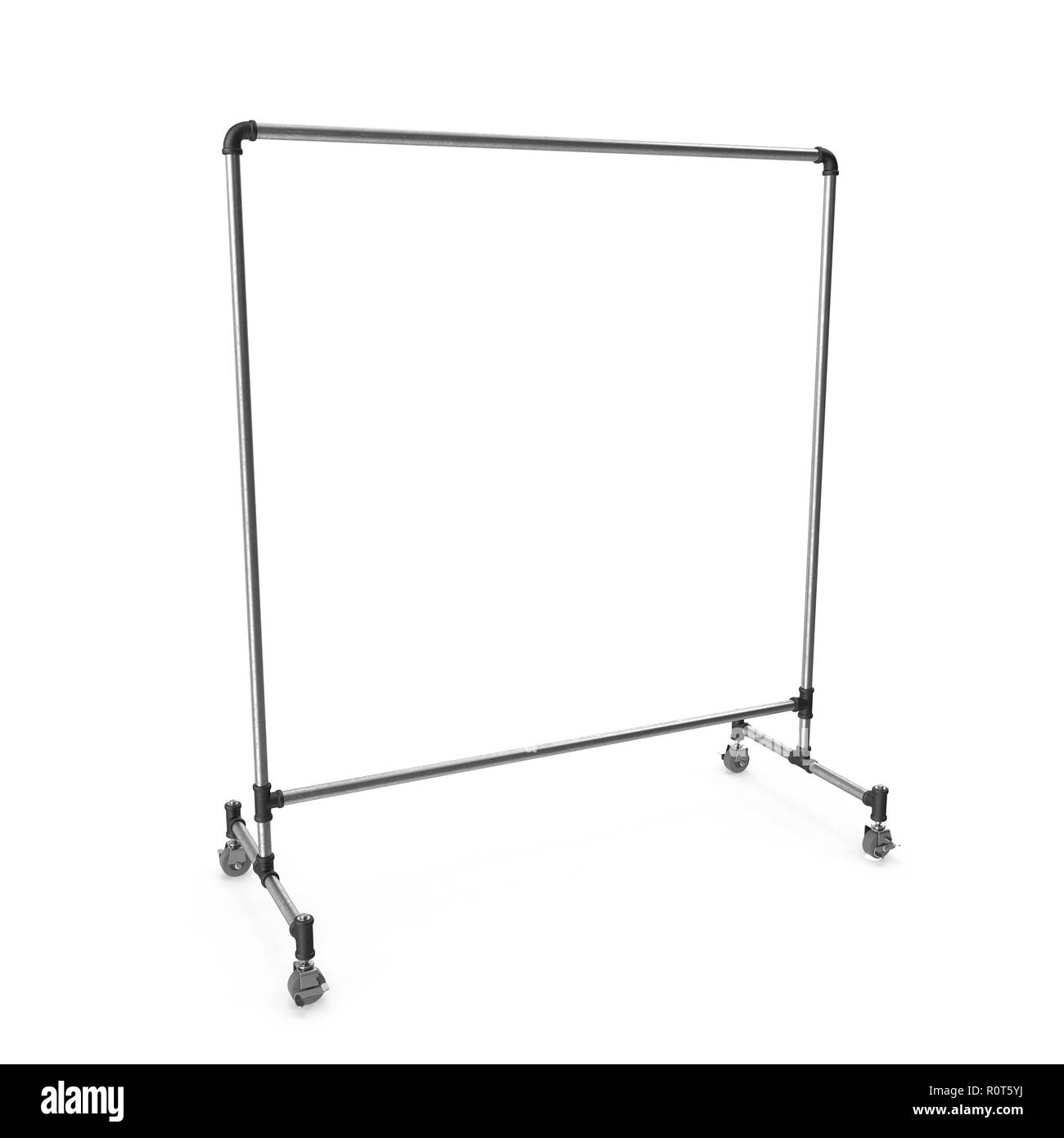 Empty Metall Clothing Display Rack On White 3d Illustration Stock Photo Alamy