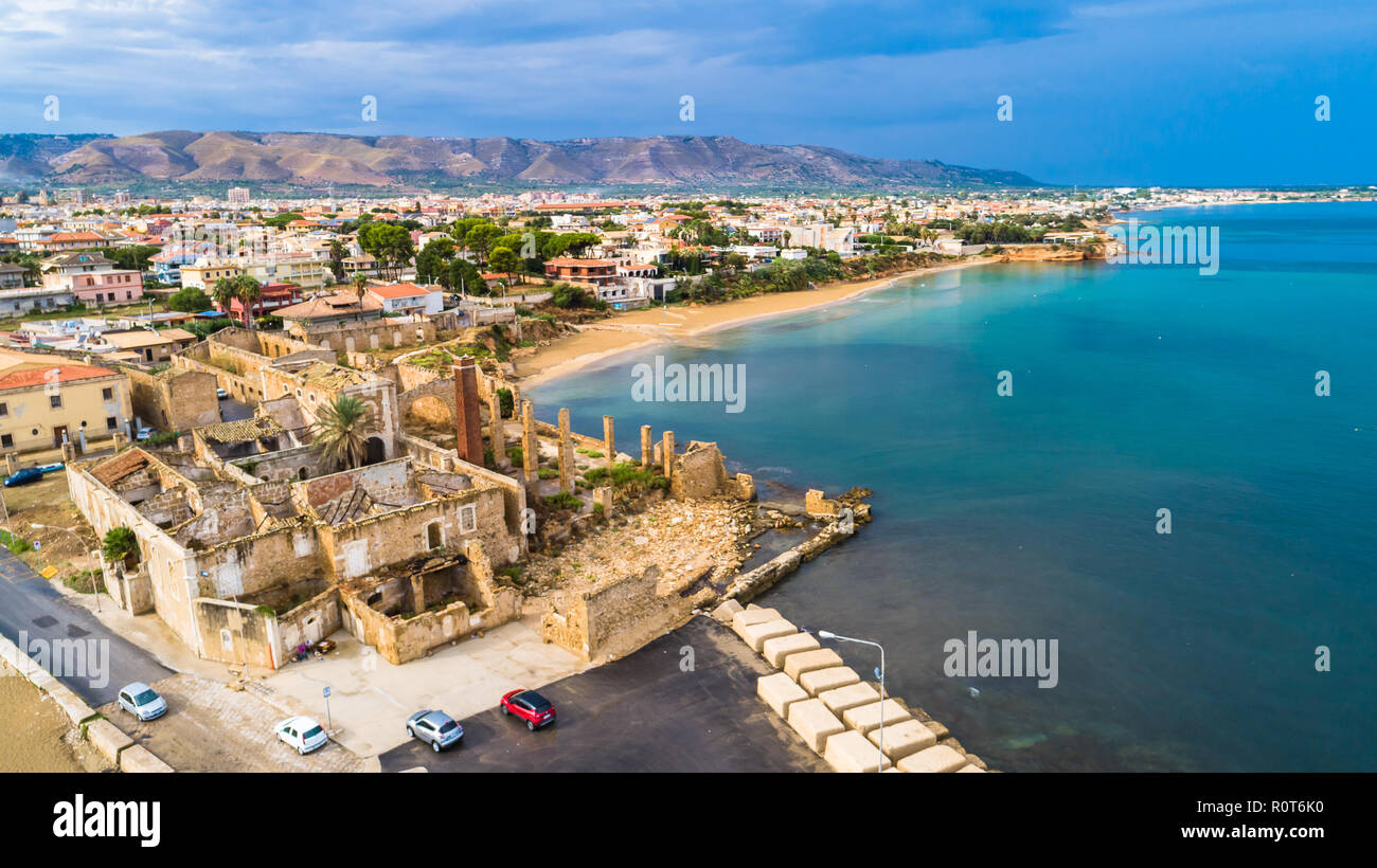 Aerial view. Avola, Province of Syracuse, Sicily, Italy Stock Photo Alamy