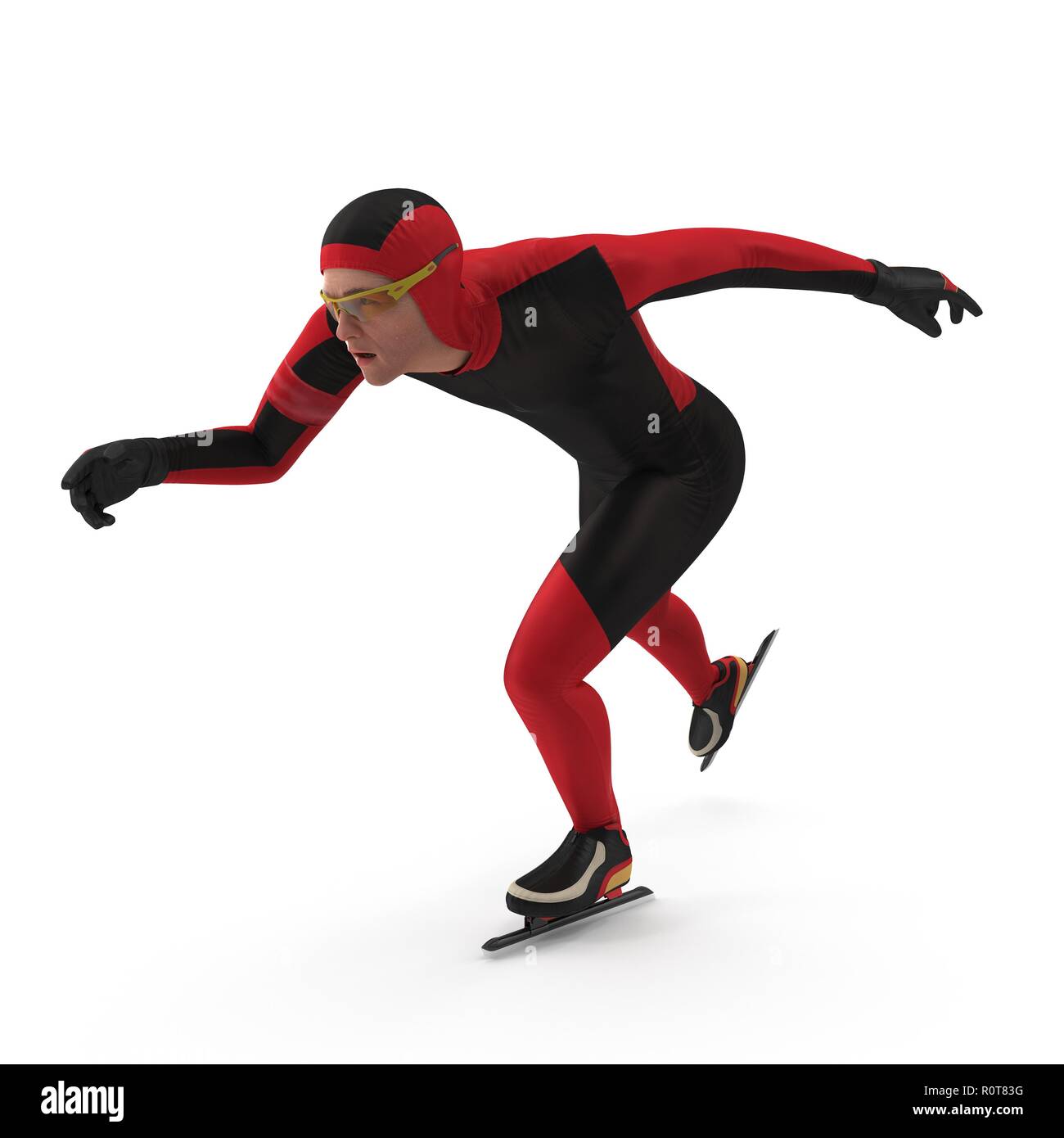 Ice speed skater on white. 3D illustration Stock Photo Alamy