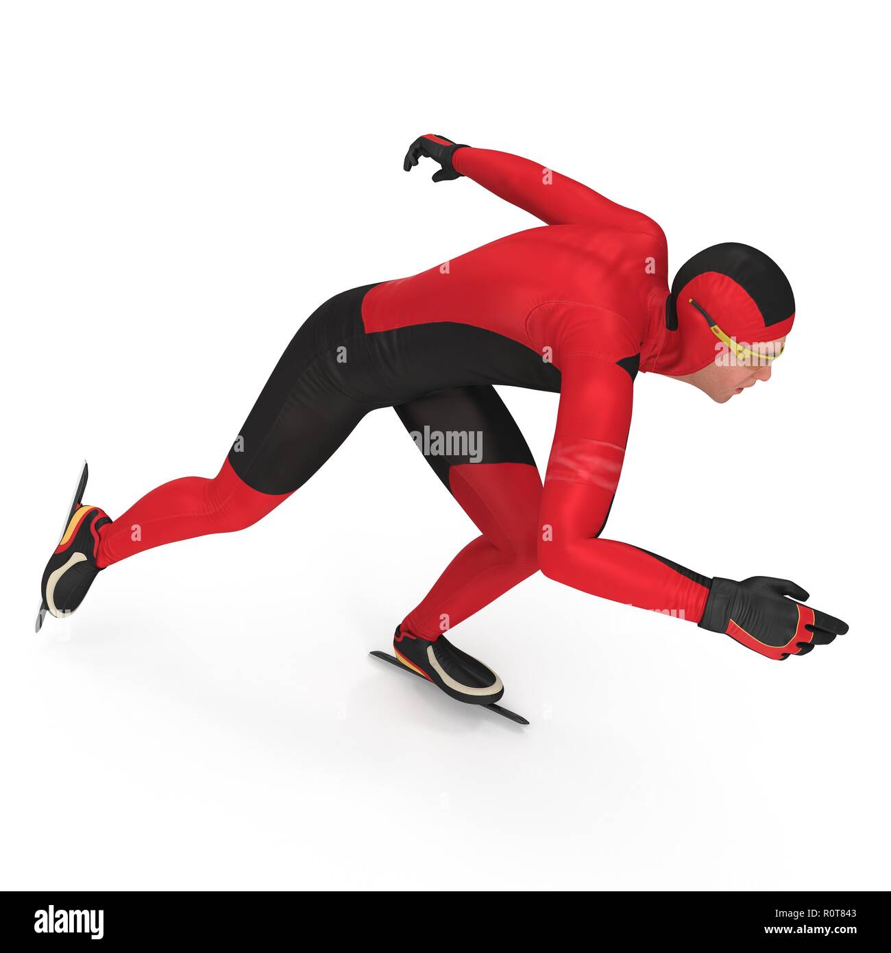 Ice speed skater on white. 3D illustration Stock Photo Alamy