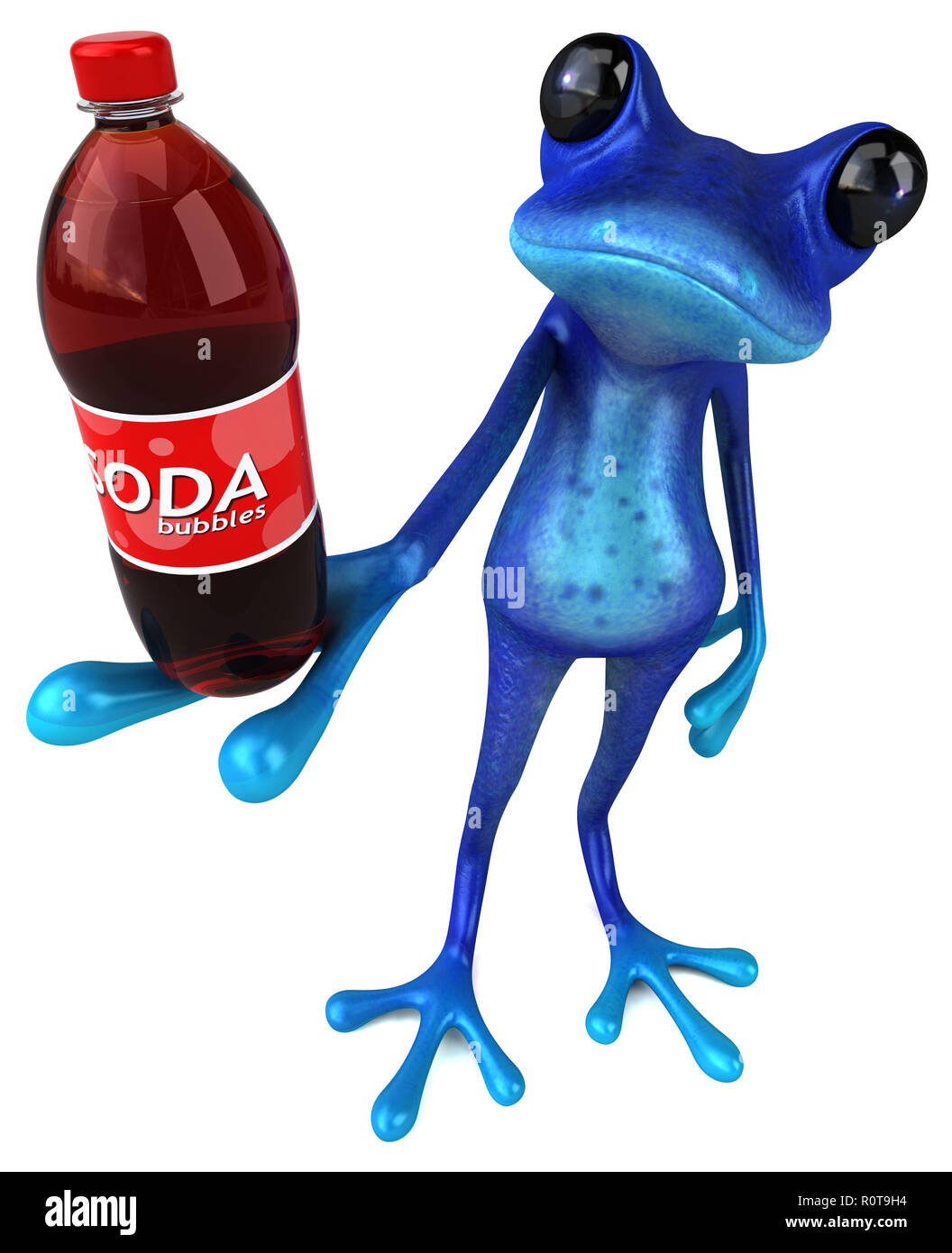 Fun blue frog - 3D Illustration Stock Photo - Alamy