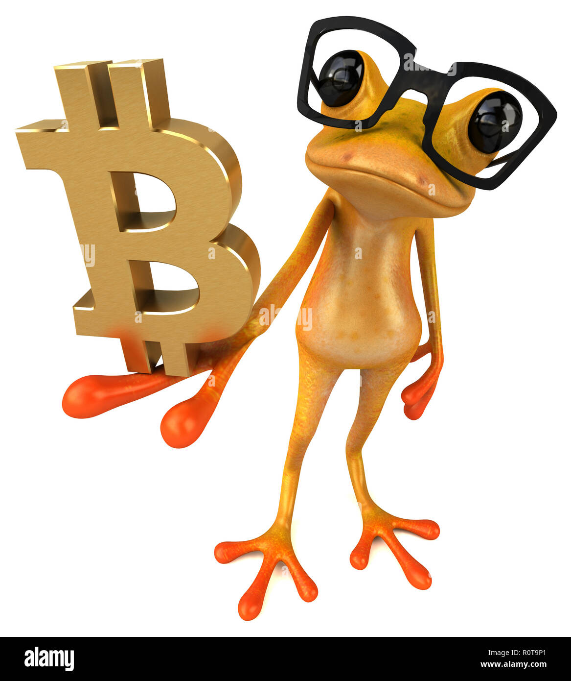 Fun yellow frog 3D Illustration Stock Photo Alamy