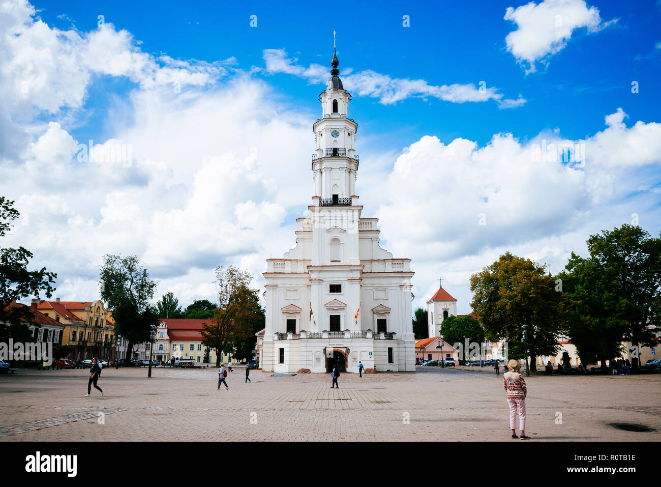 The Town Hall of Kaunas, also called the white swan. Kaunas, Kaunas County, Lithuania, Baltic states, Europe. Stock Photo