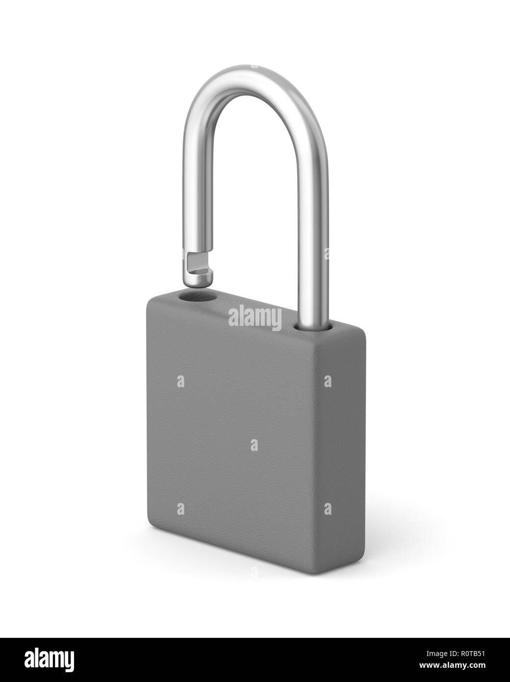 3d rendered grey metal padlock on a white background Stock Photo - Alamy
