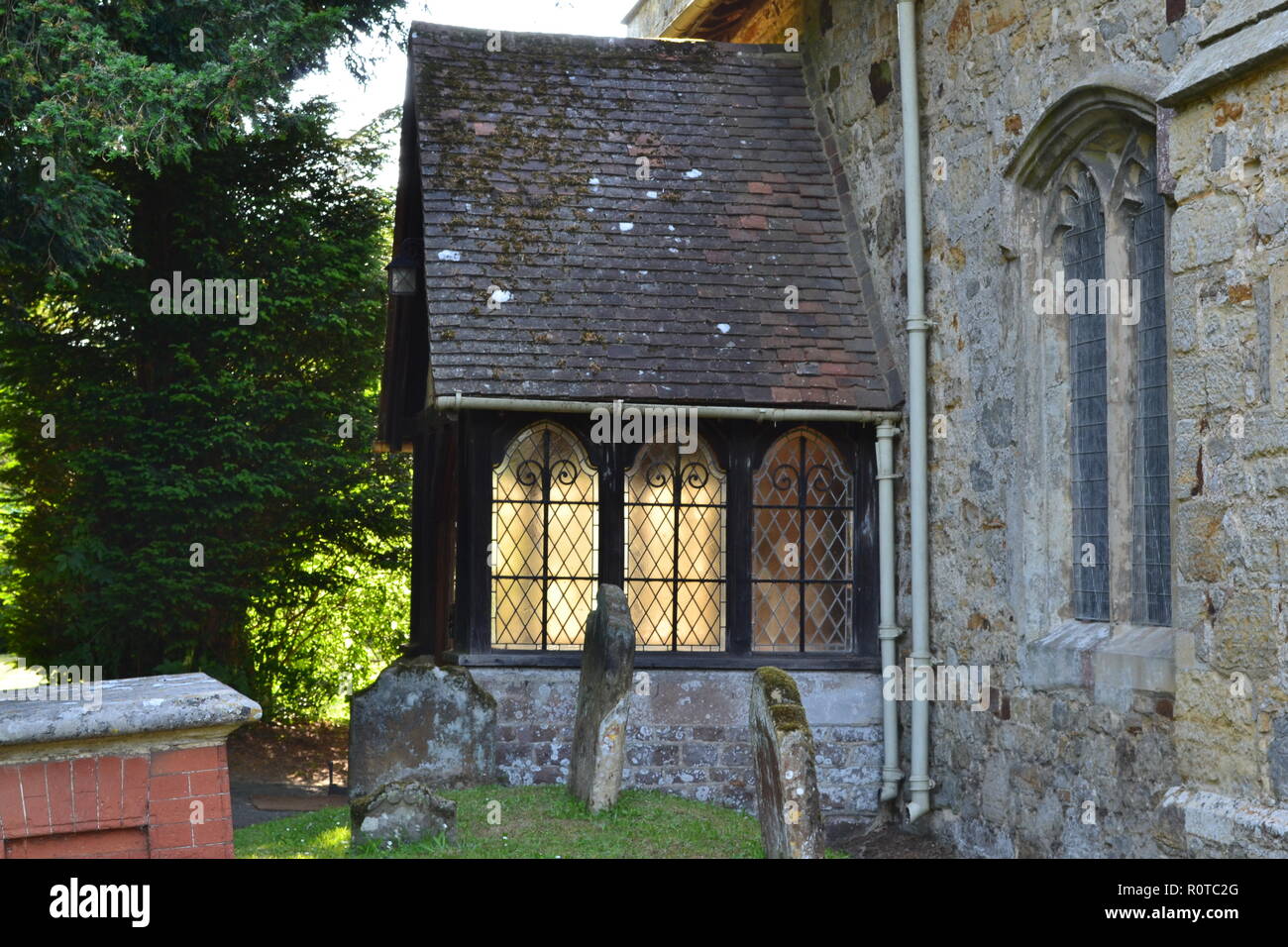 St Peter's Church at Hever, Kent, England. A medieval church. It contains the tomb of Sir Thomas Bullen, father of Anne Boleyn, grandad of Elizabeth I Stock Photo