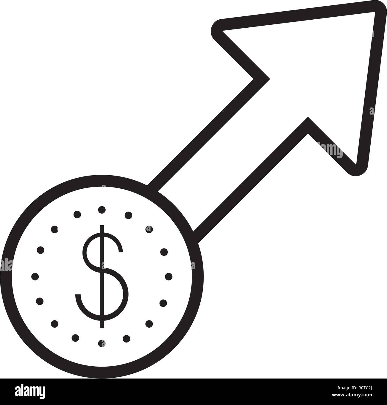 coin dollar with arrow up isolated icon vector illustration design ...