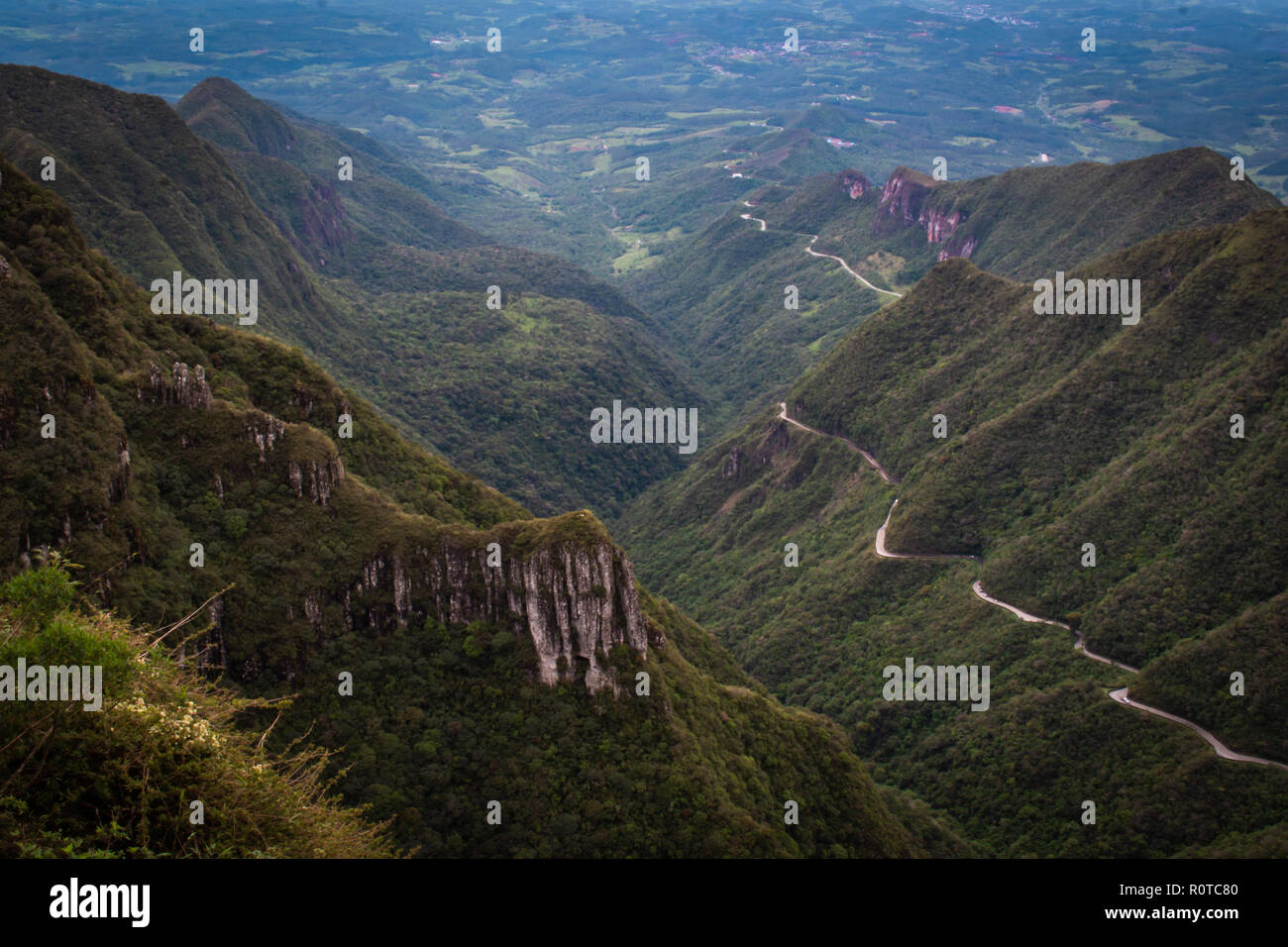 view from above of the sierra do rio do rastro, a touristic road in south brazil Stock Photo