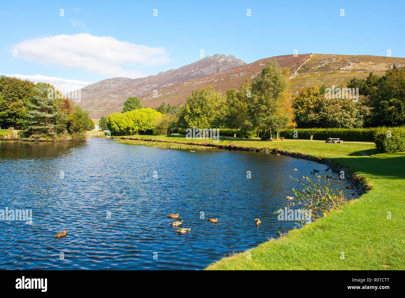 Part of the water reservoir in the famous Silent Valley Mountain Park in the Mourne Mountains in