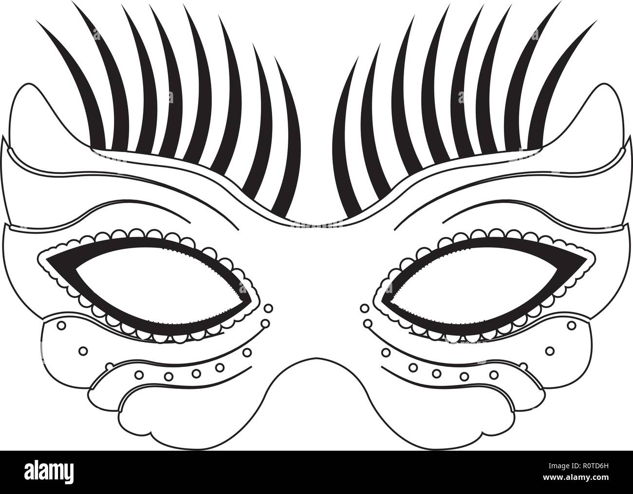 Outline of a mardi gras mask Stock Vector Image &amp; Art - Alamy