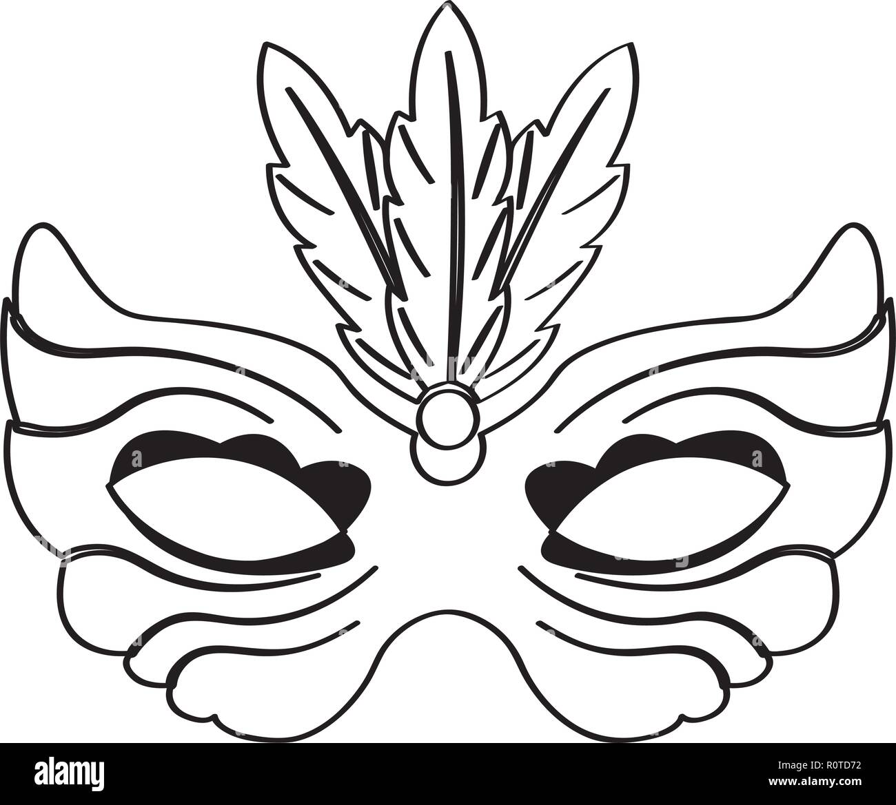 Outline of a mardi gras mask Stock Vector Image & Art Alamy
