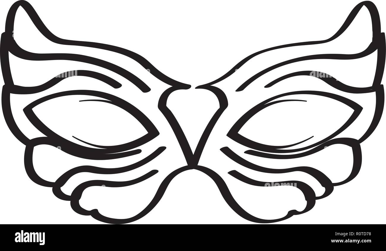 Outline of a mardi gras mask Stock Vector Image & Art Alamy