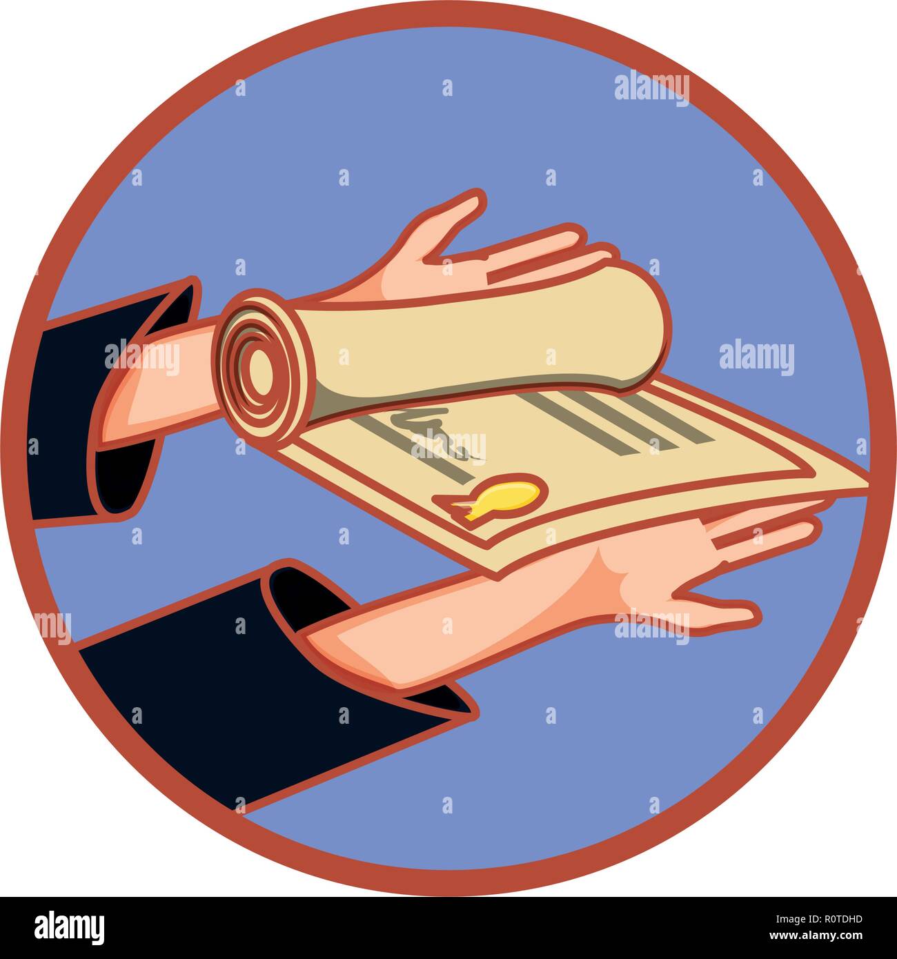 hands with graduation certificate vector illustration design Stock ...