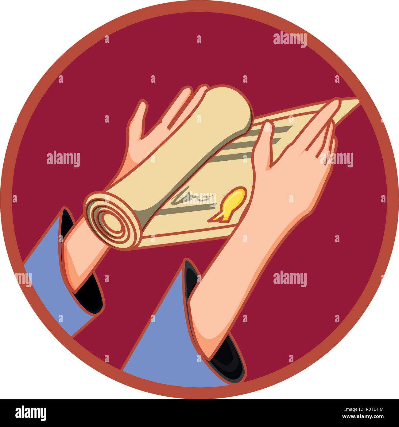 hands with graduation certificate vector illustration design Stock ...