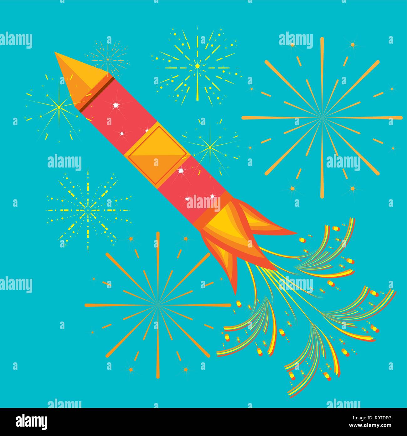 celebration of fireworks scene icon vector illustration design Stock ...
