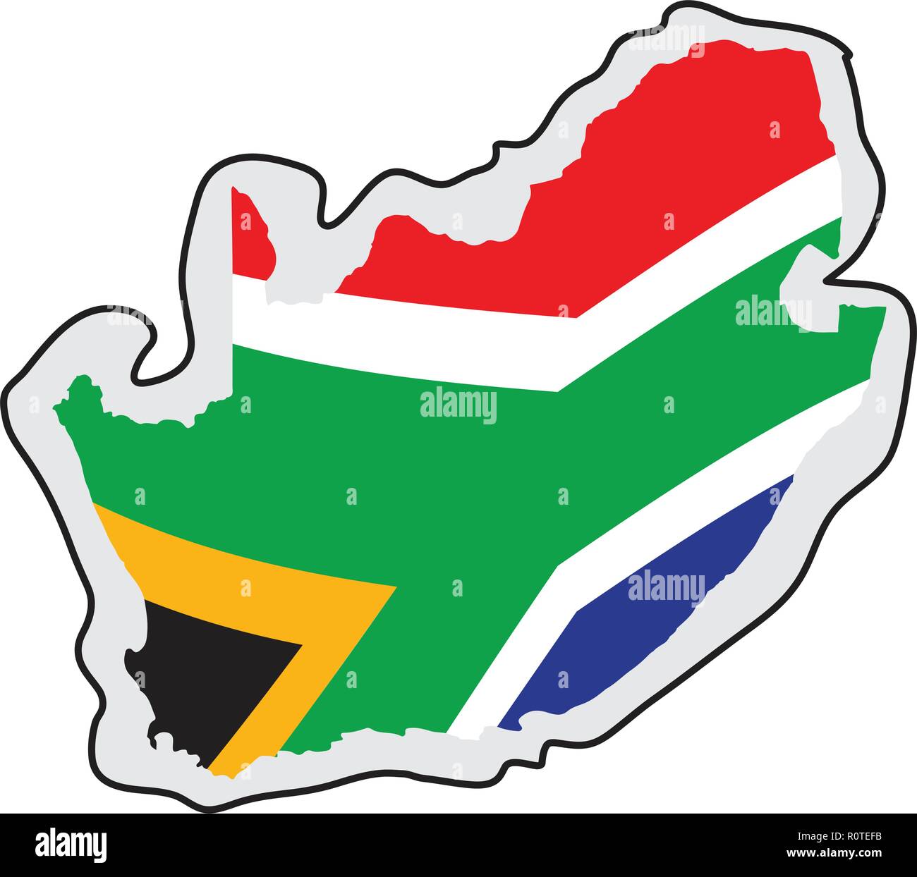 Map of South Africa with its flag Stock Vector Image & Art - Alamy