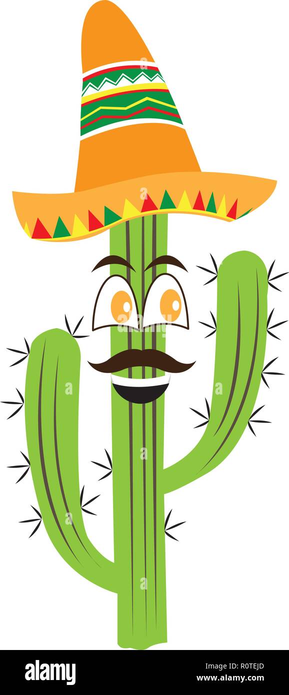 Happy cactus with a mexican hat Stock Vector Image & Art - Alamy
