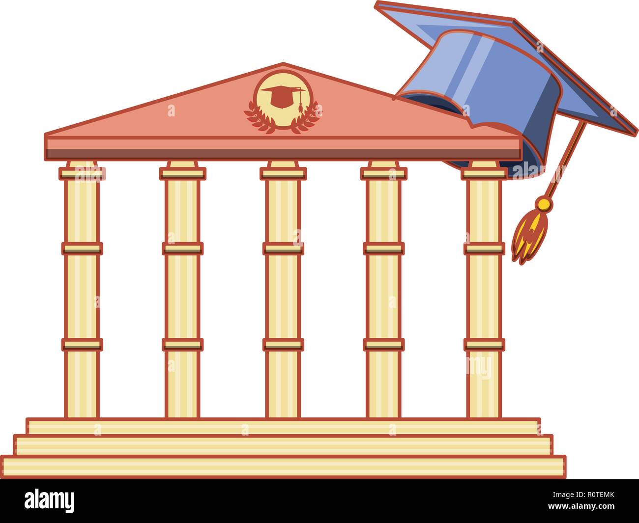 structure academy with hat graduation vector illustration design Stock ...