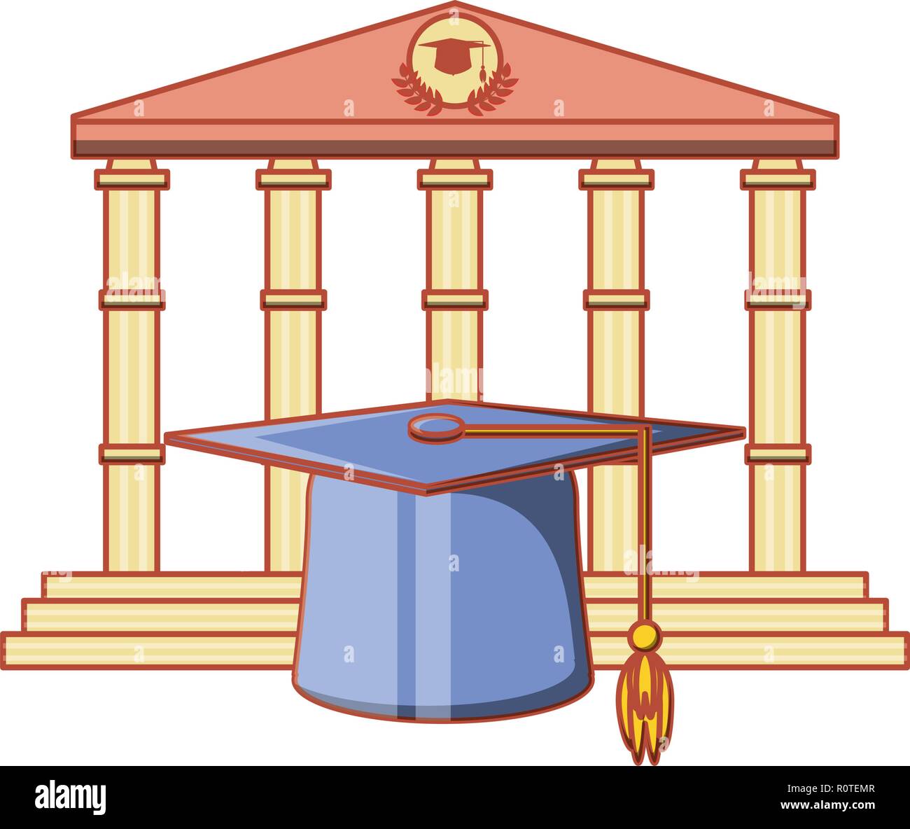 structure academy with hat graduation vector illustration design Stock ...