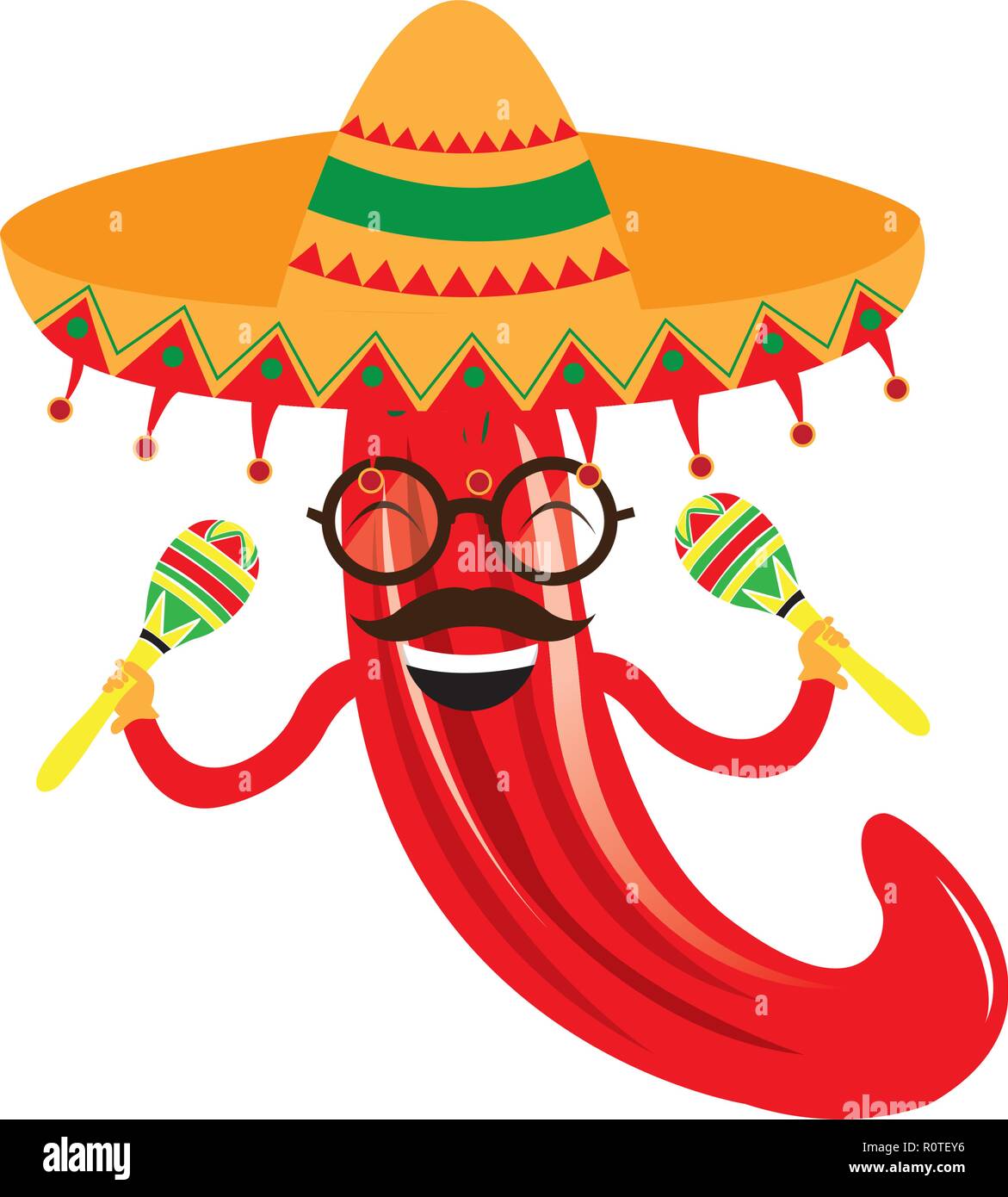 Happy pepper with maracas and a hat Stock Vector Image & Art - Alamy