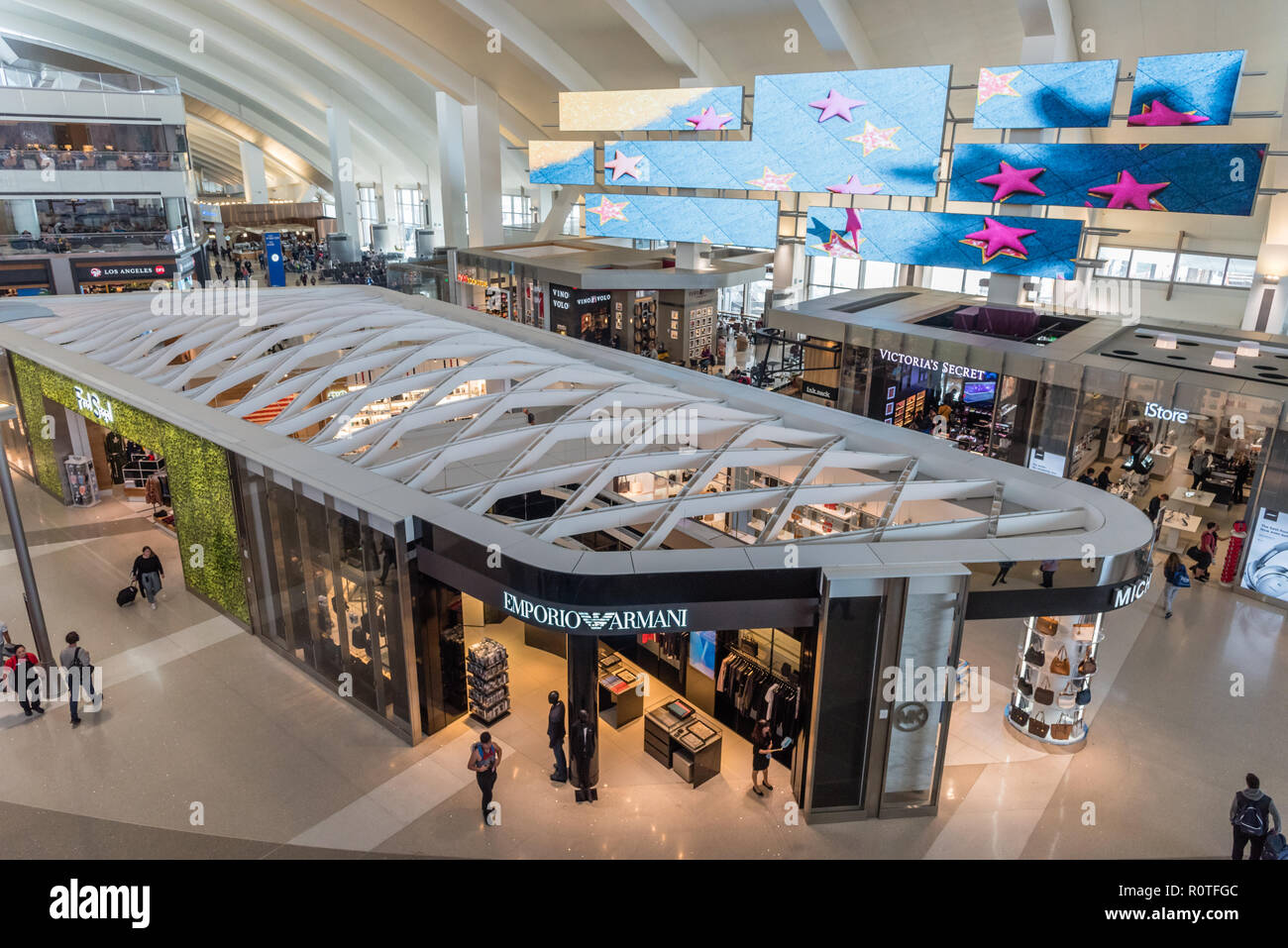 Interior of the Tom Bradley Terminal at the LAX, Los Angeles ...