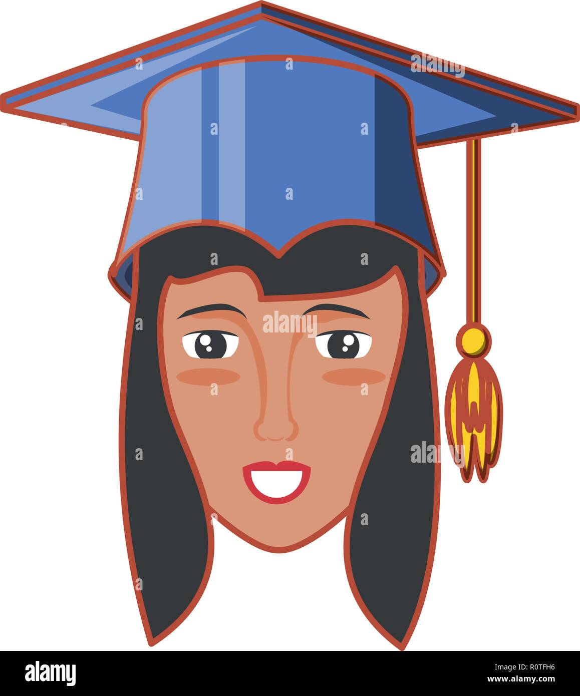 head of young woman graduated avatar character Stock Vector Image & Art ...
