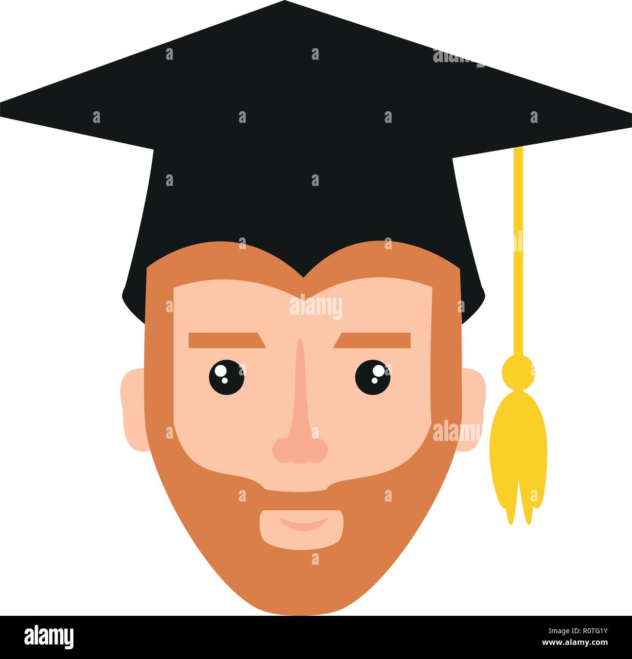 head of young man graduated vector illustration design Stock Vector ...