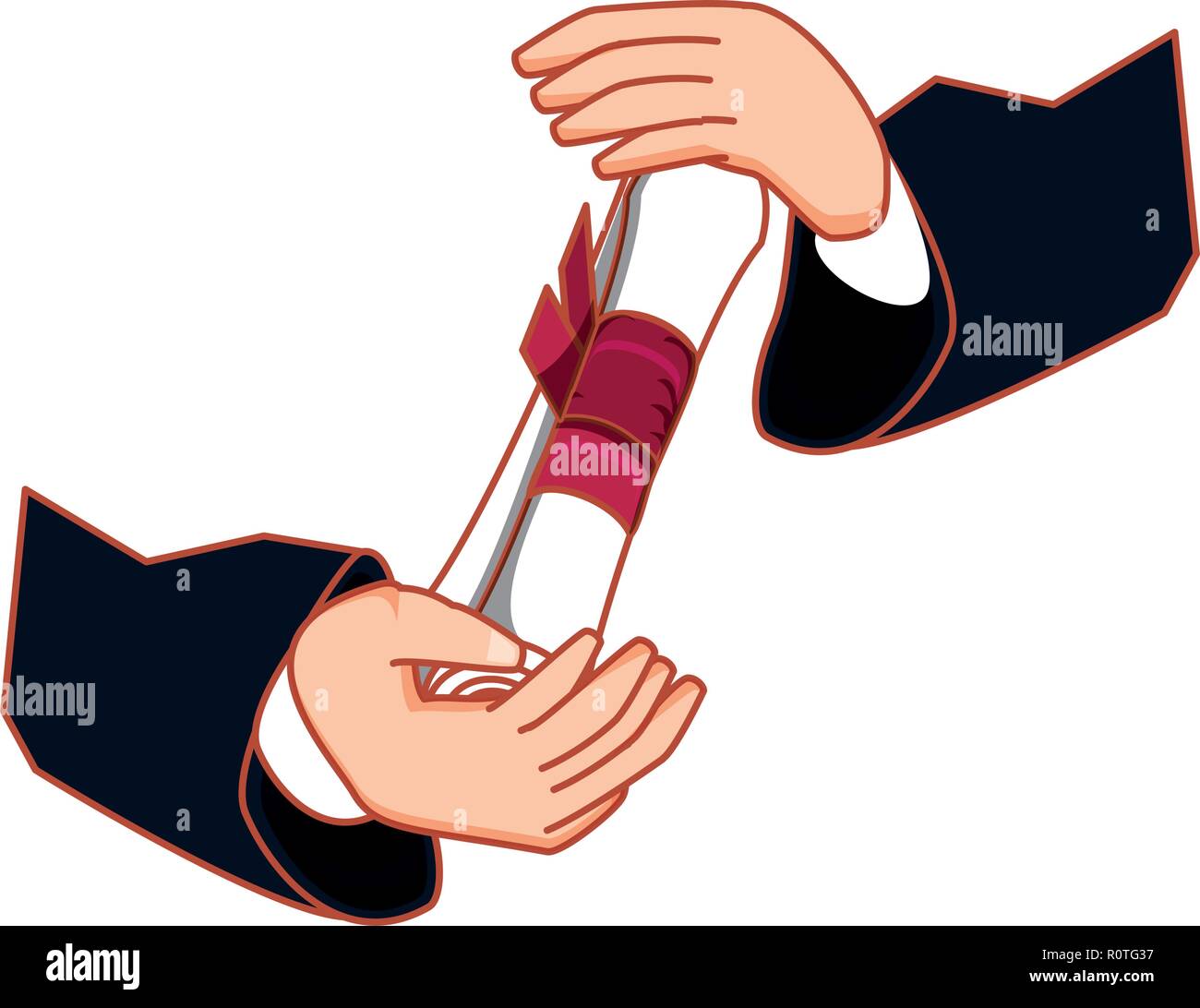 hands with graduation certificate vector illustration design Stock ...