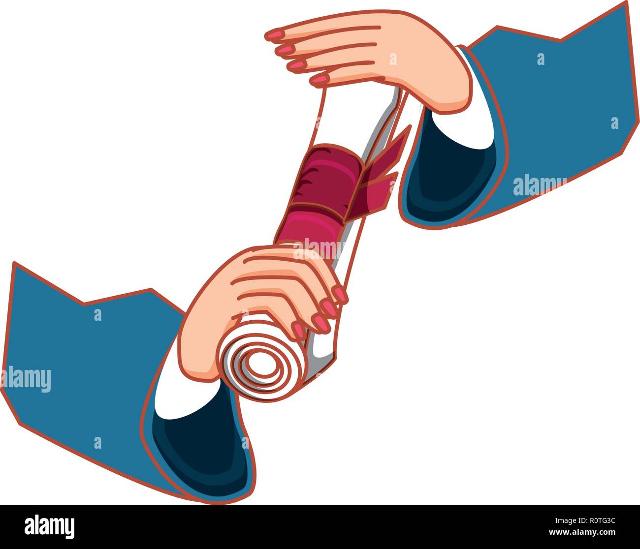 hands with graduation certificate vector illustration design Stock ...
