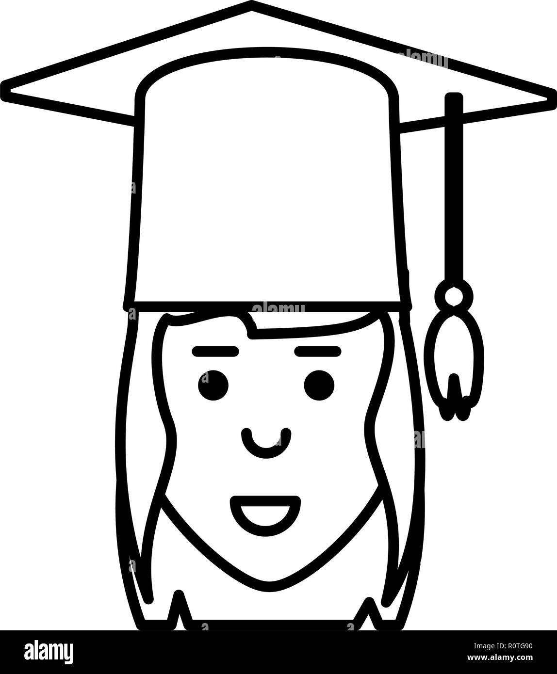 head of young woman graduated avatar character Stock Vector Image & Art ...