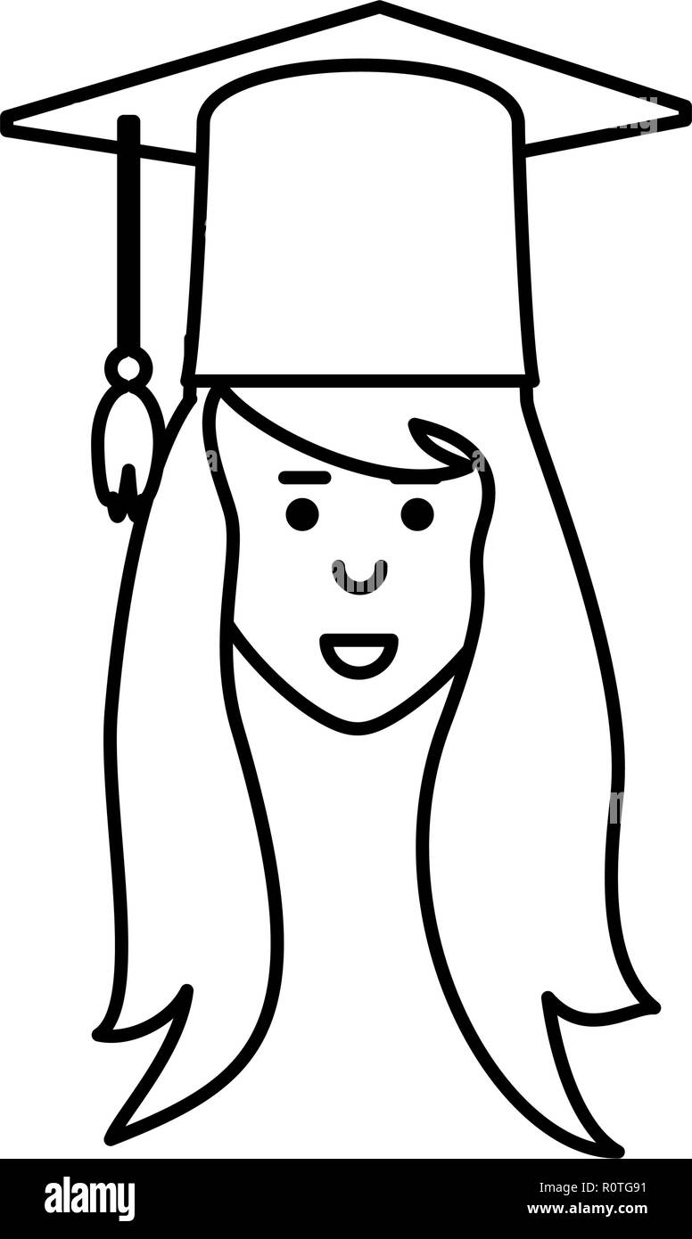 head of young woman graduated avatar character Stock Vector Image & Art ...