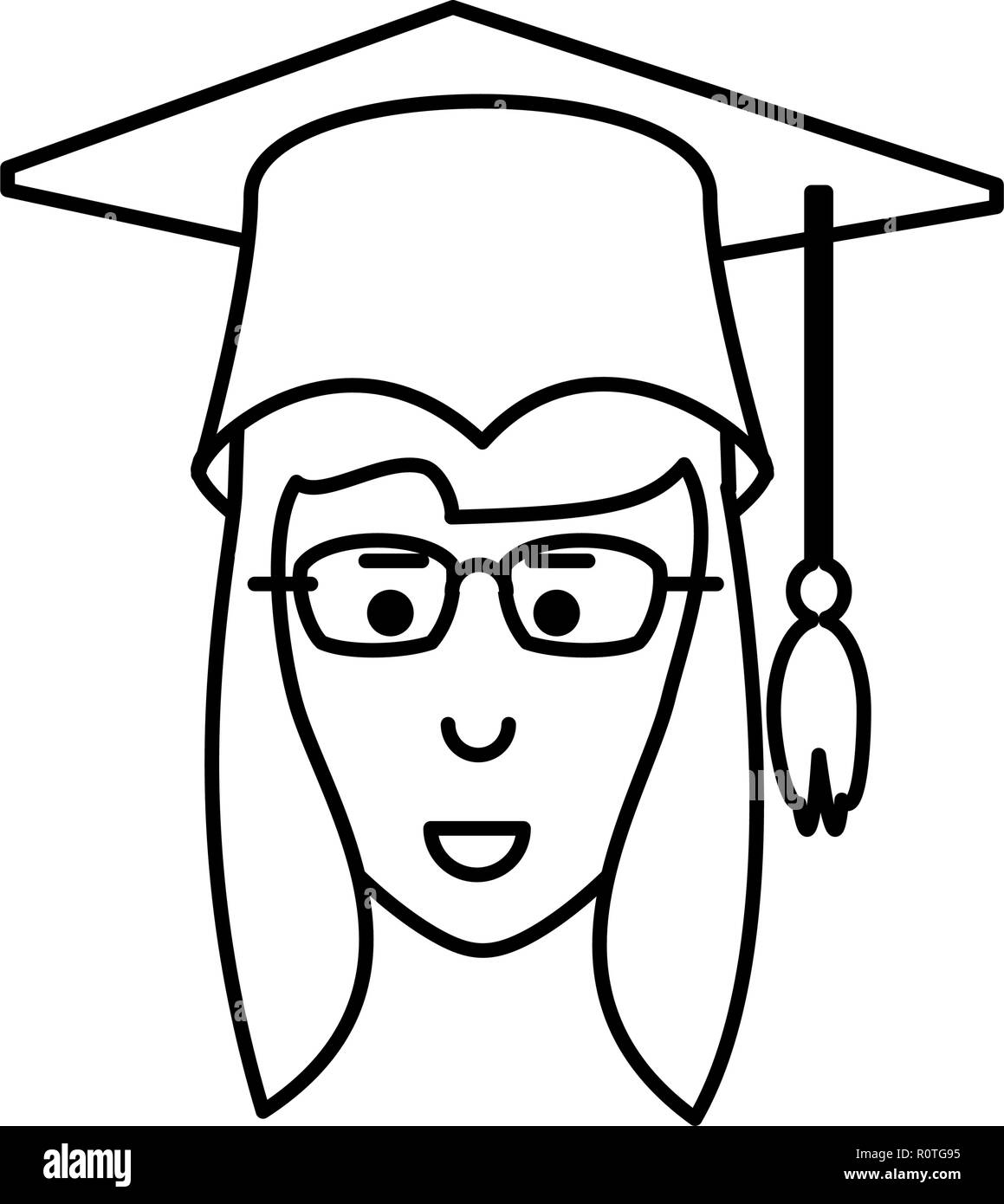 head of young woman graduated avatar character Stock Vector Image & Art ...