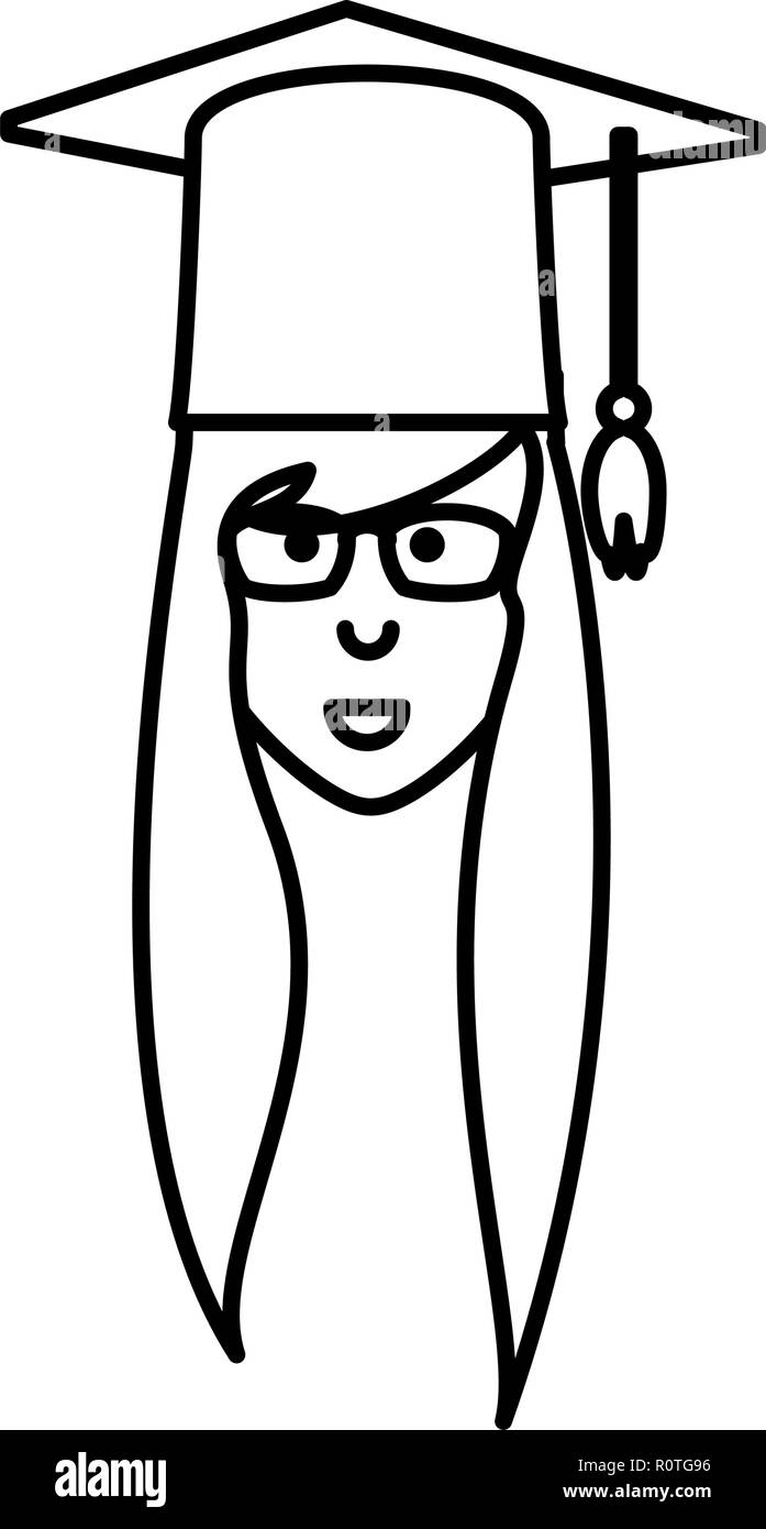 head of young woman graduated avatar character Stock Vector Image & Art ...
