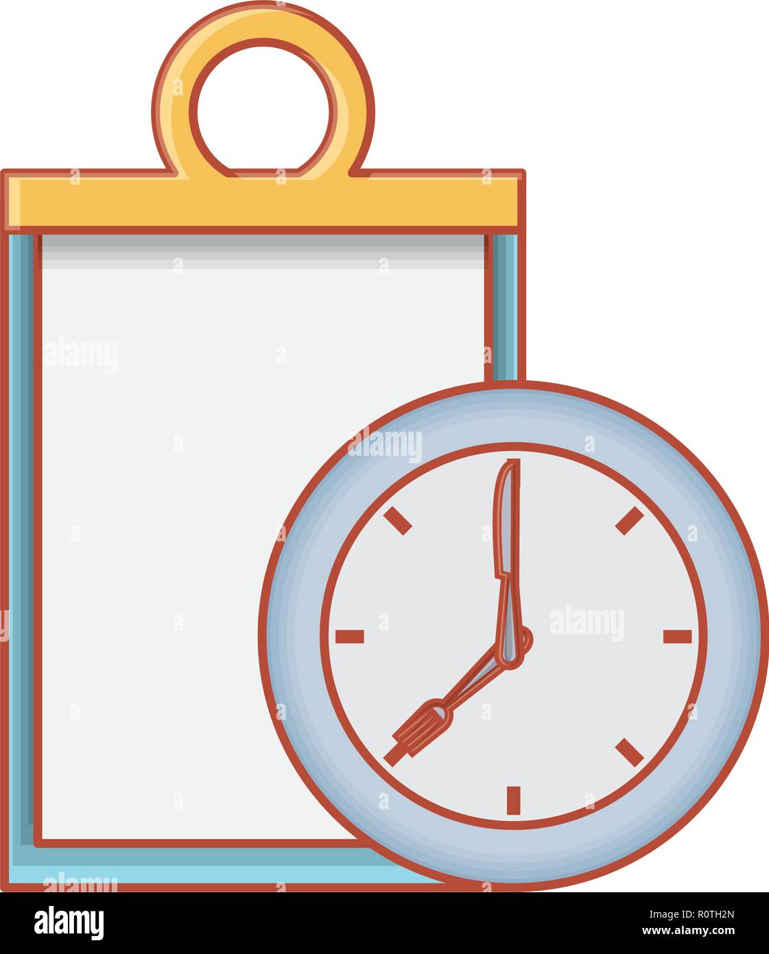 checklist clipboard with clock time vector illustration design Stock