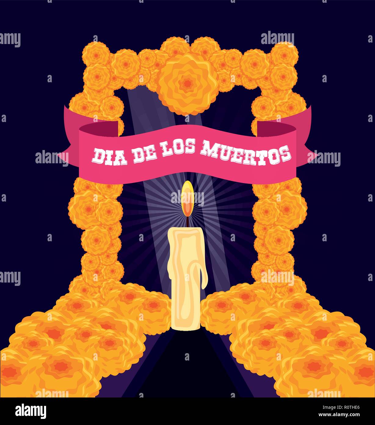 candle to decorate in day of the dead vector illustration design Stock Vector
