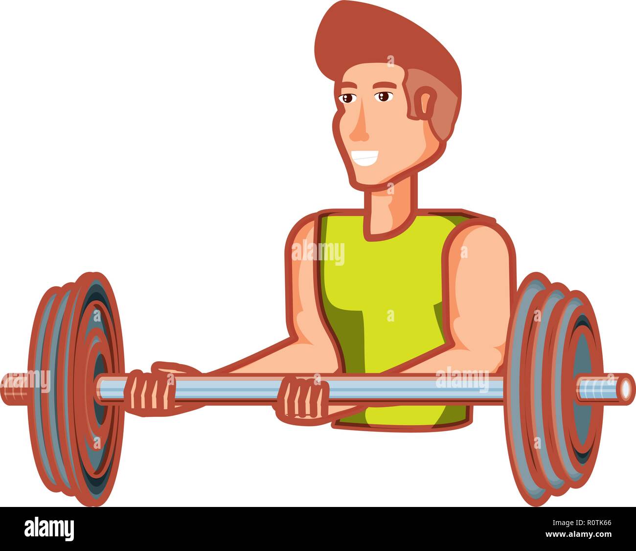 young athletic man with dumbbell sport vector illustration design Stock ...