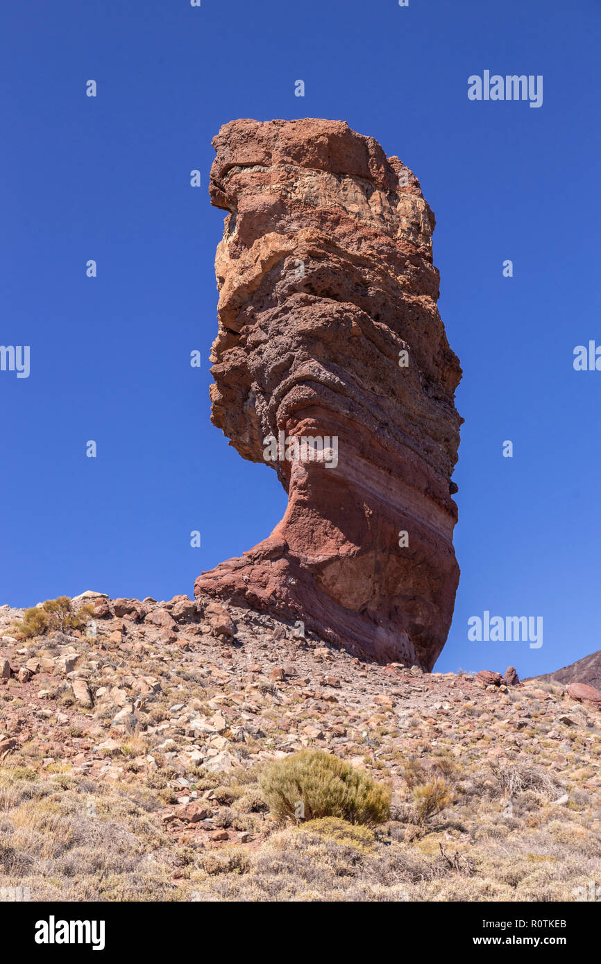 Roque Cinchado in Teide National Park on Tenerife in the Canary Islands Stock Photo