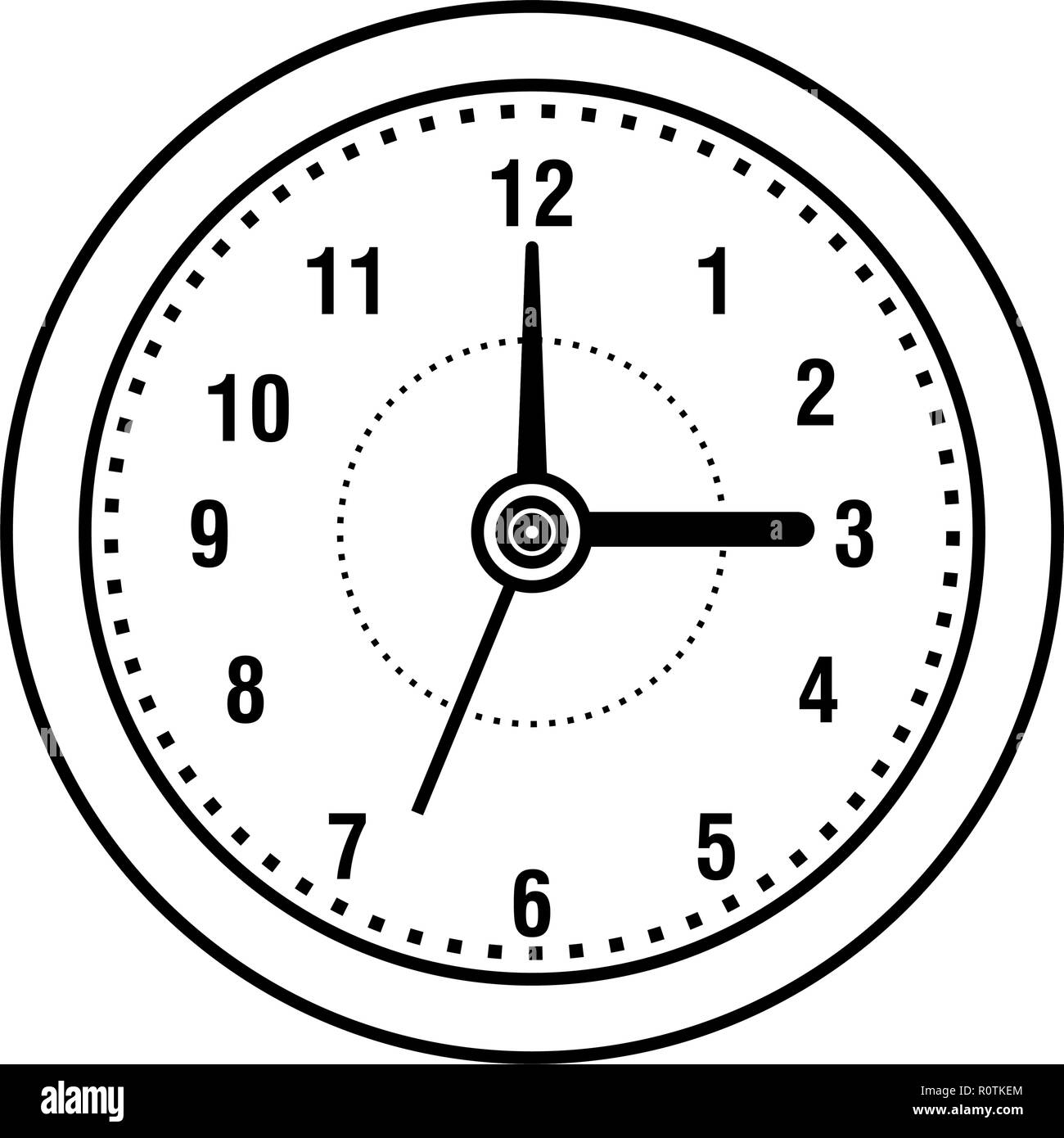 round clock accessory on white background vector illustration Stock ...