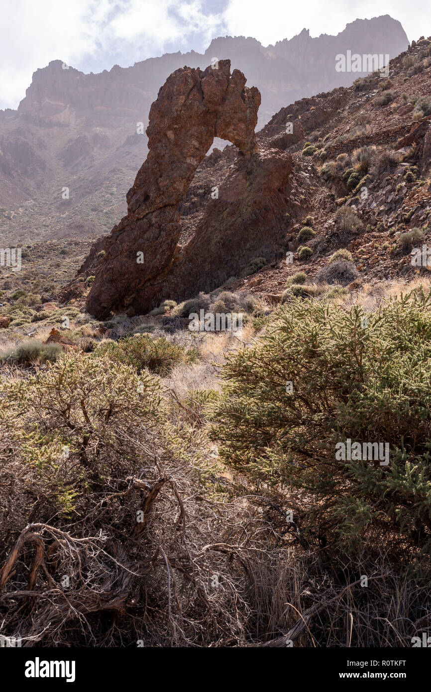 Lava rock shaped like a shoe in the Teide National Park on Tenerife in the Canary Islands Stock Photo