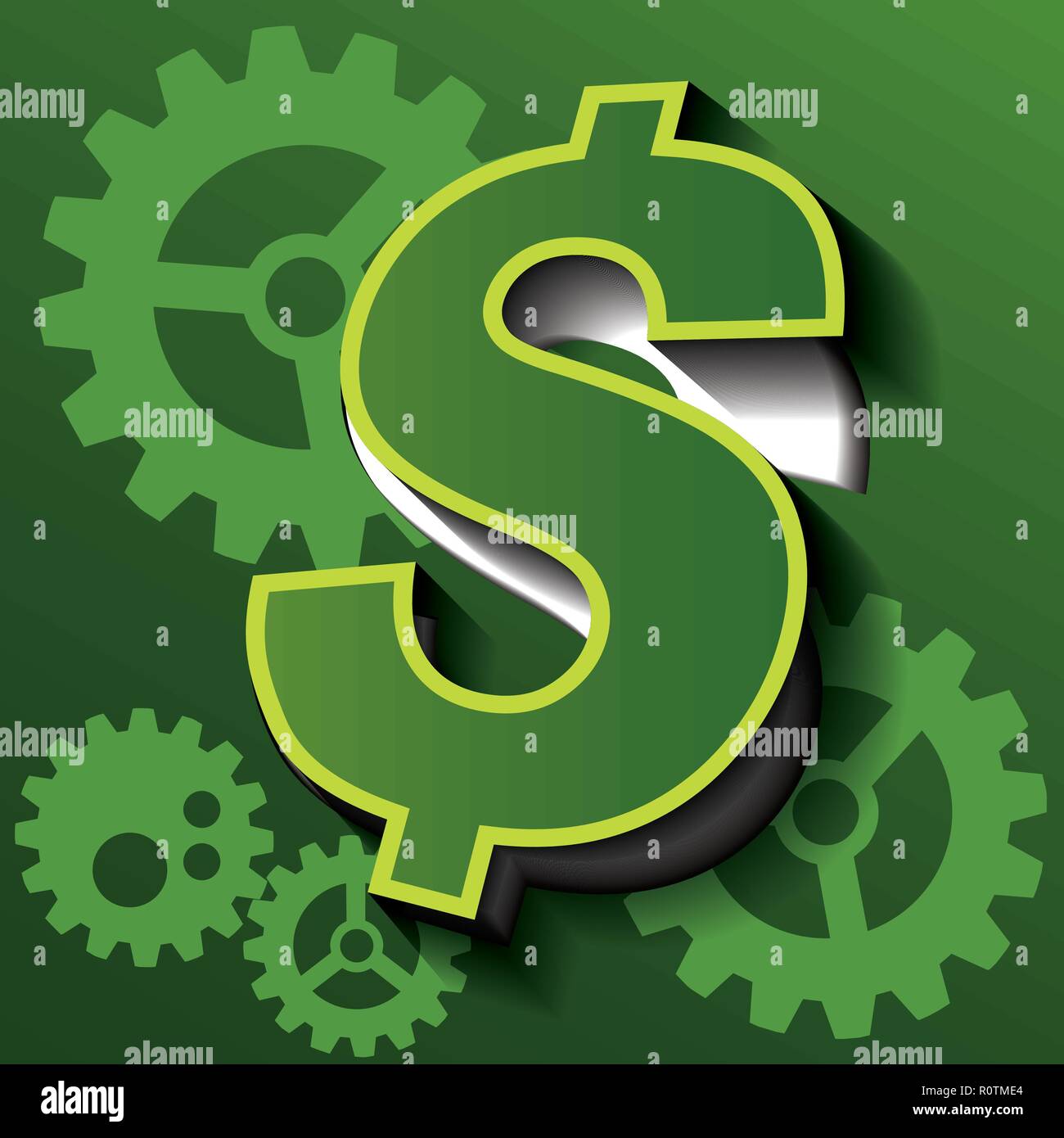 Vector symbol of business are money and gear Stock Vector Image & Art ...