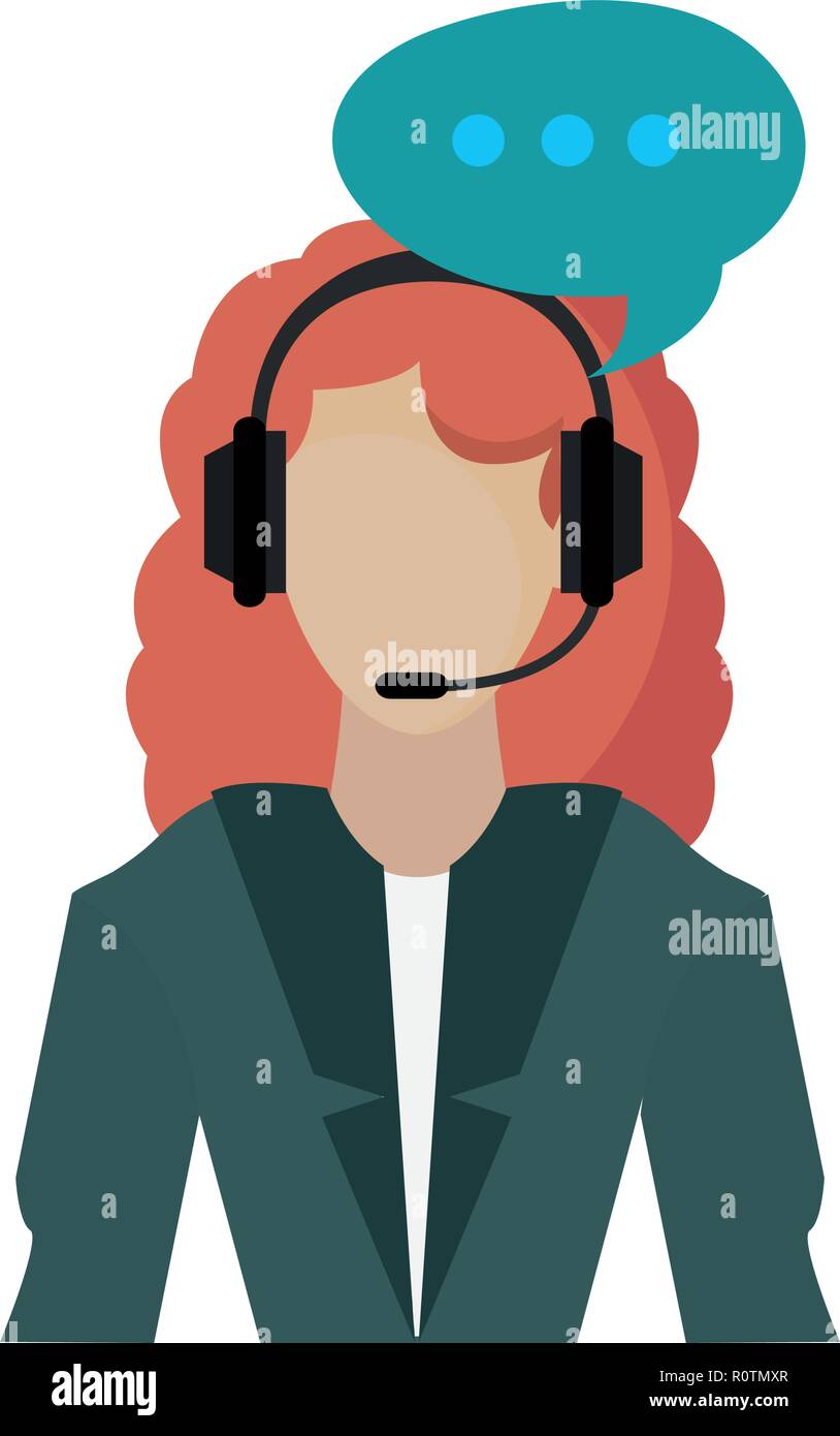 operator woman with speech bubble vector illustration Stock Vector ...