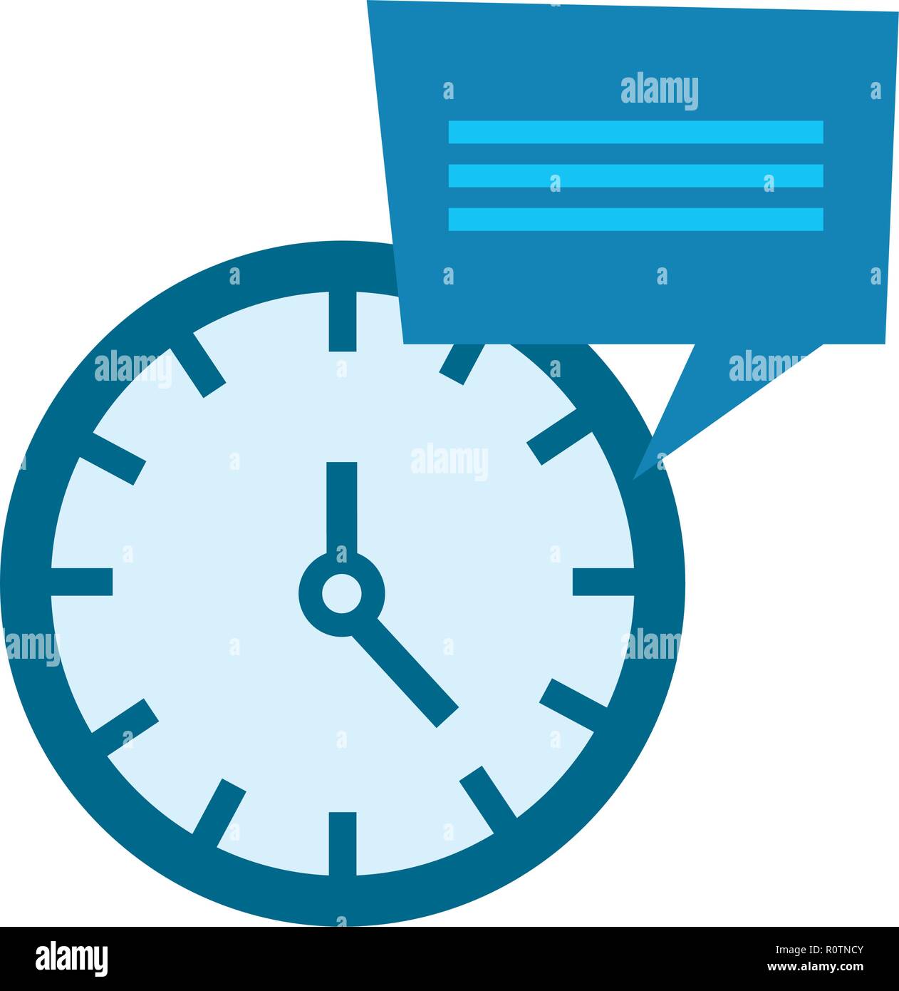 clock time speech bubble on white background vector illustration Stock Vector