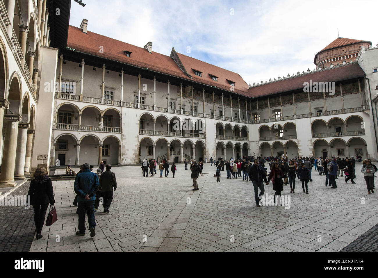 Wawel castle, the arcaded Renaissance courtyard at the centre of Wawel ...