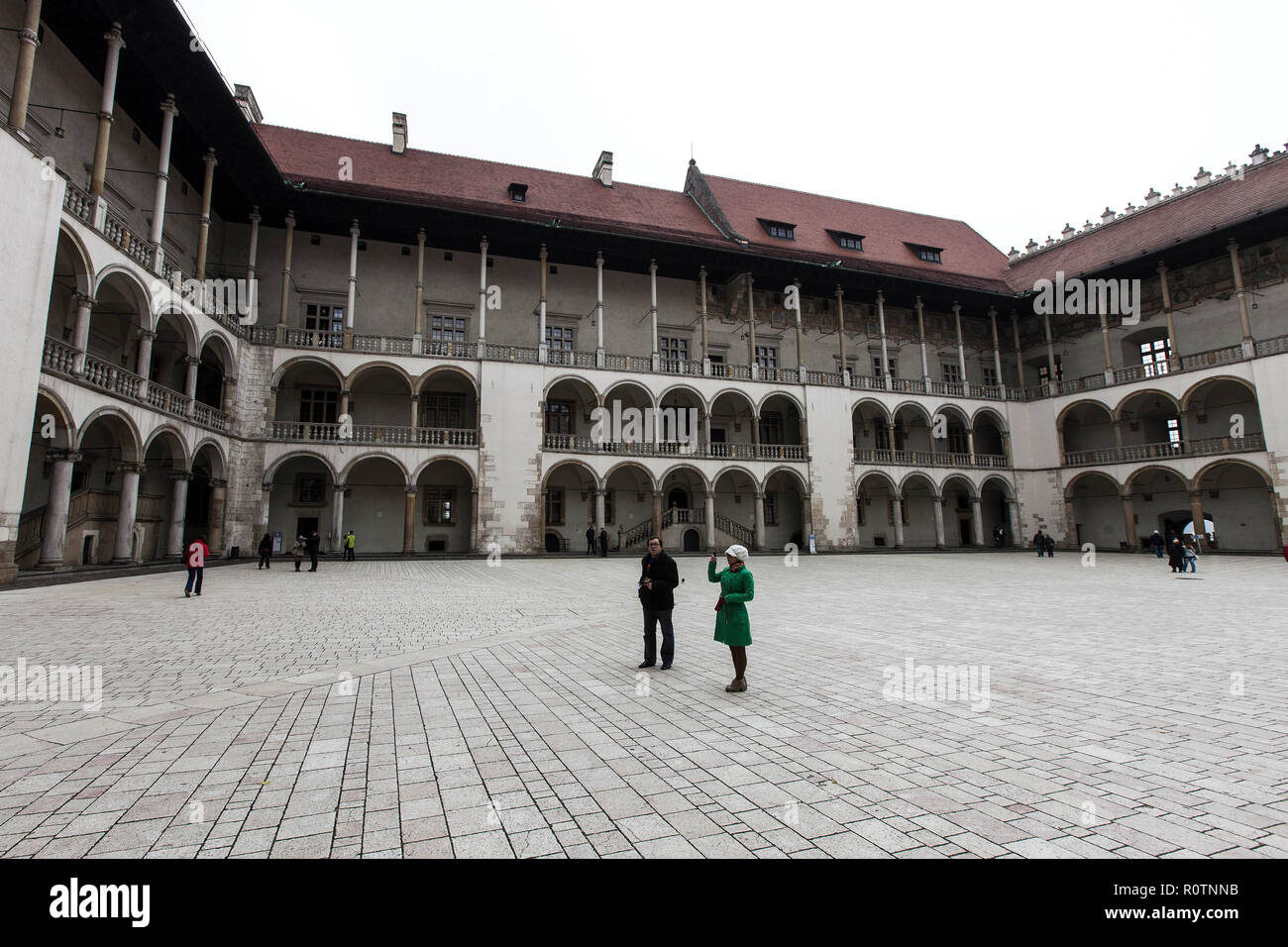 Wawel castle, the arcaded Renaissance courtyard at the centre of Wawel ...